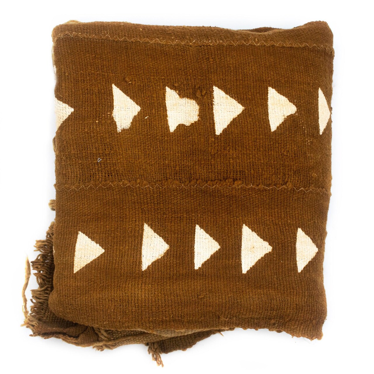 The Bead Chest Brown Bogolan Mali Mud Cloth - Handmade African Textile from West Africa - 40x64 Inches - Ideal for Home Decor, Boho Throw Blanket, Upholstery, or Crafts